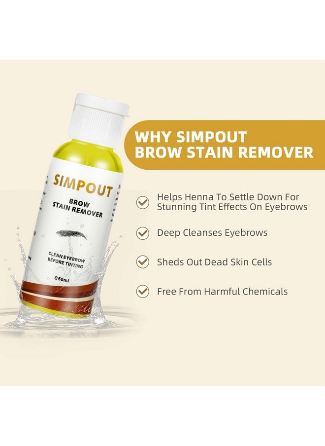 Simpout Henna Brow Stain Remover Deep Cleansing Eyebrows Softly Removes Oils From The Skin Around The Eyebrows 50Ml  - Image 4