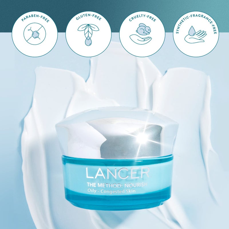 Lancer Skincare The Method: Nourish Womenâ€™s Anti-Aging Moisturizer with Hyaluronic Acid, Daily Face Moisturizer, Oily or Congested Skin - Image 5
