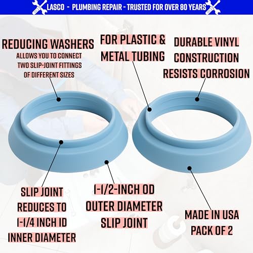 LASCO 02-2297 Vinyl 1-1/2 X 1-1/4-Inch Solution Slip Joint Reducing Washers - Image 2