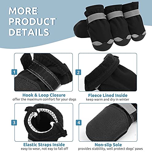 KUTKUT Dog Shoes for Small Breed Dogs|Pack of 4pcs Anti Skid Paw Protector for Hot Summer for Shih Tzu,Pug,King Charls etc|Pet Booties with Reflective Straps & Non-Slip Sole|Lightweight Shoes(Size:4) - Image 4