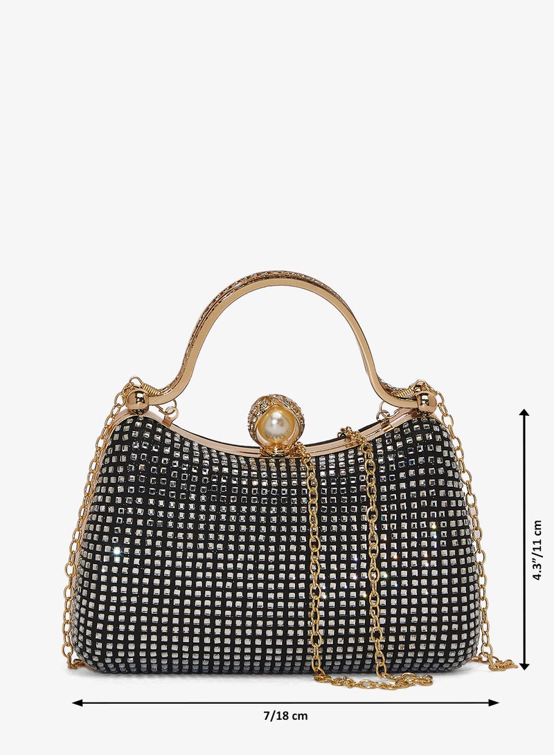 Khizana Gold, Silver Detailed Embellished Handle Bag - Image 5