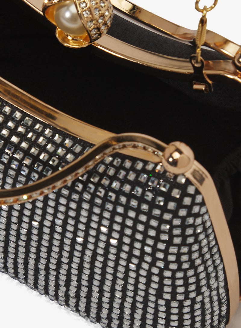 Khizana Gold, Silver Detailed Embellished Handle Bag - Image 4