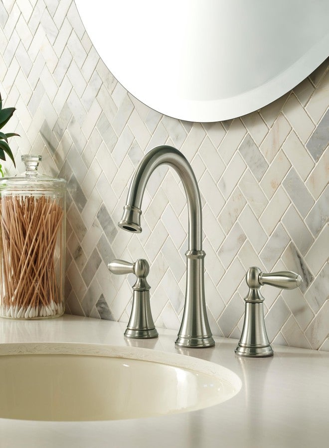 Pfister Courant Bathroom Sink Faucet, 8-Inch Widespread, 2-Handle, 3-Hole, Brushed Nickel Finish, LF049COKK - Image 2