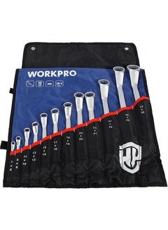 WORKPRO WP202510 6-32MM 12 Piece Cr-V Professional Double Ended Ring Wrench Set + Cloth Carrying Case  - Image 1