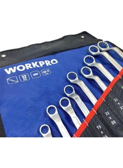 WORKPRO WP202510 6-32MM 12 Piece Cr-V Professional Double Ended Ring Wrench Set + Cloth Carrying Case  - Image 3
