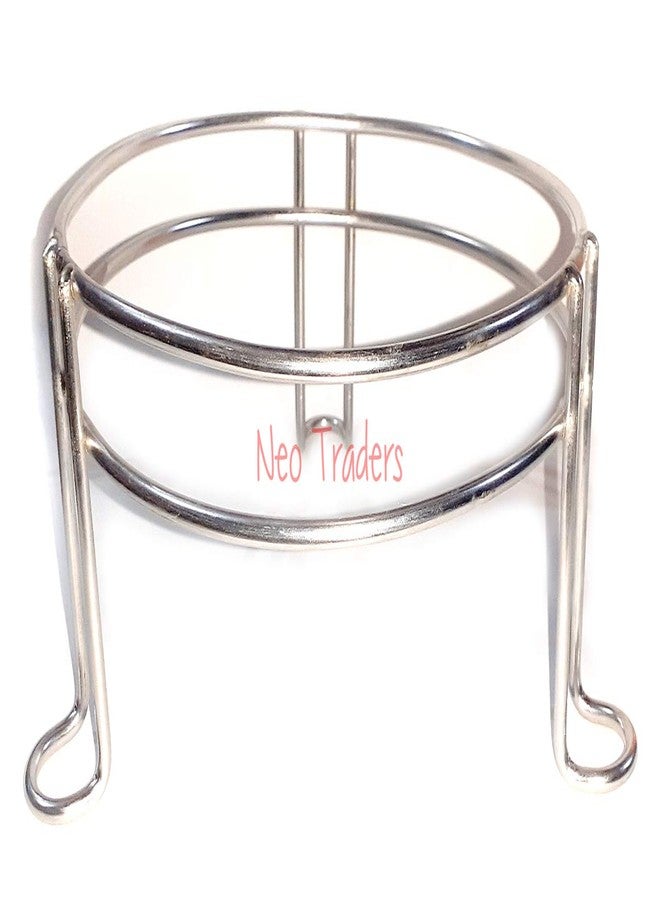 Neo Traders Alloy Steel Gamla/Matka, Plant Pot/Water Pot Stand (Silver, Standard) - Image 1