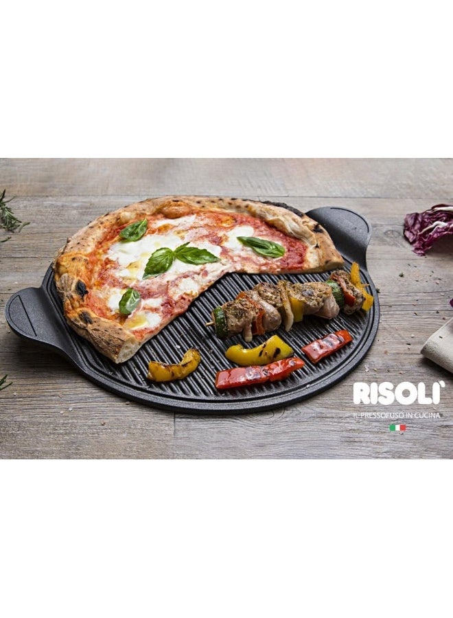 Risoli Pizza Grill L40xW34cm Autograph Cast Aluminum Non-Stick Pan for Oven & BBQ - Image 2