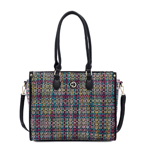Caprese Harmonee Tote Bag, Large | Stylish Handbag for Women with Detachable Shoulder Strap | Spacious, Versatile Office & Daily Essentials Tote | Multiple Organizational Pockets, Zip Closure (Black) - Image 1