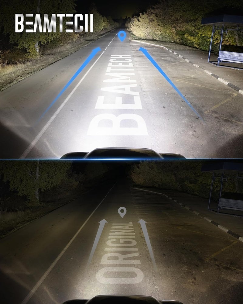 BEAMTECH H8 Fog Light Bulb,6500K White 1:1 Size Super Bright Non-Polarity of 2 - Image 2