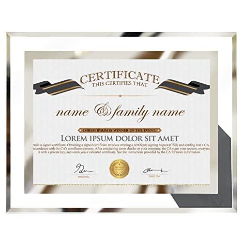 Lucky Life LUCKYLIFE 85x11 Picture Frame Glass Certificate Document Frame for Tabletop Display 1 Pack