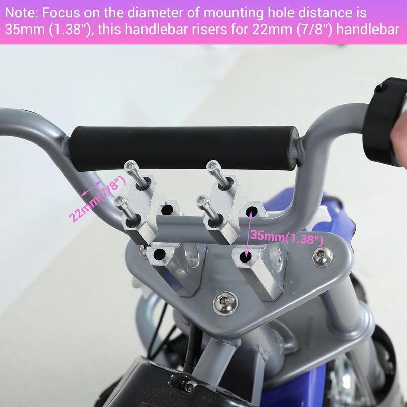 CILOYU Mini Bike Handlebar Risers 7/8" (22mm) Clamp for Coleman BT200X CT200U-EX Trailmaster MB200 - Image 2