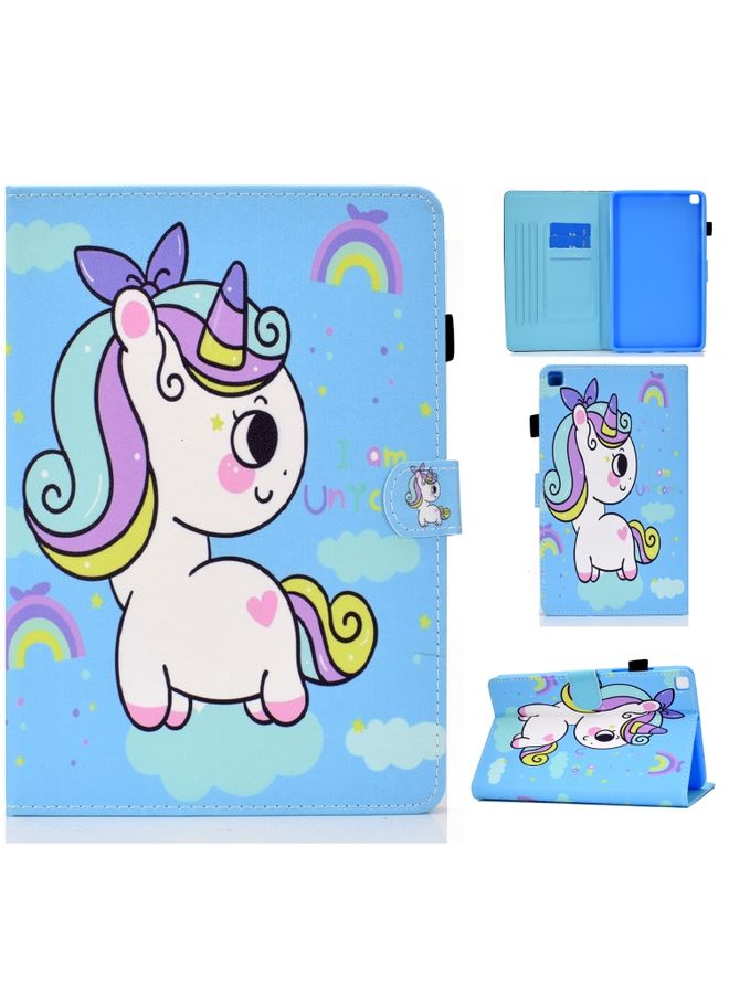 HuHa Case Cover Painted Pattern TPU Horizontal Flip Leather Protective Case For Samsung Galaxy Tab A 8.0 2019 Rainbow Unicorn 