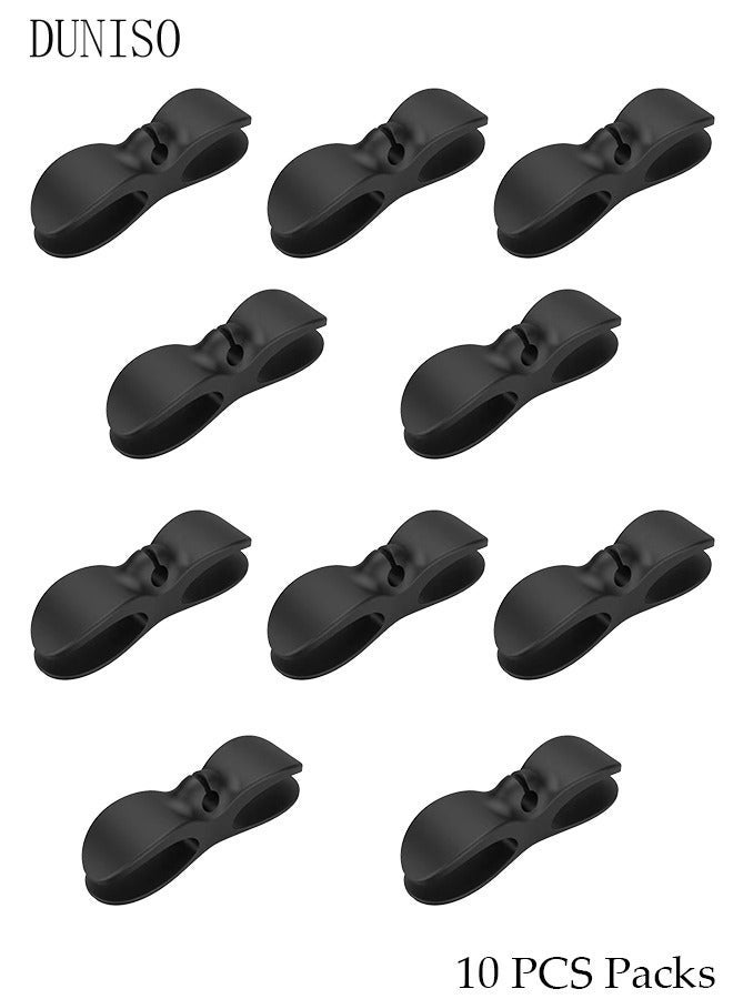 DUNISO 10 PCS Adhesive Cable Clips Upgraded Long Lasting Wall Wire Clips for Cable Management, Strong Cord Clips Wire Holders for The Wall, Under Desk, Car, Dash Cam, Ethernet, Electric Wires Small - Image 2