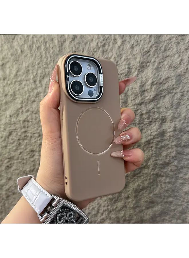 Light Grey Magnetic Wireless Charging Phone Case for iPhone 13 Pro Full Coverage Shockproof Bumper - Image 5