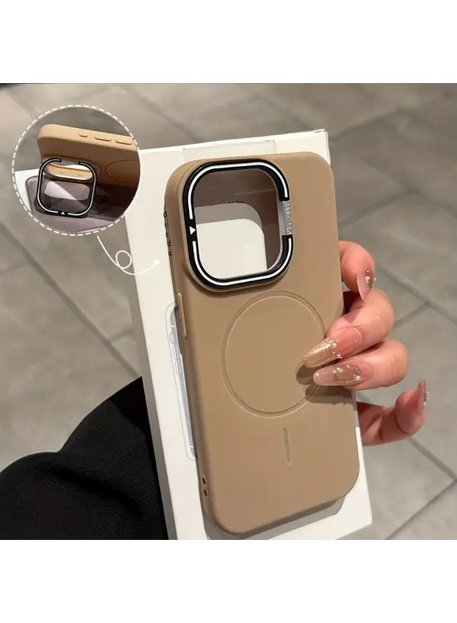 Light Grey Magnetic Wireless Charging Phone Case for iPhone 13 Pro Full Coverage Shockproof Bumper - Image 3