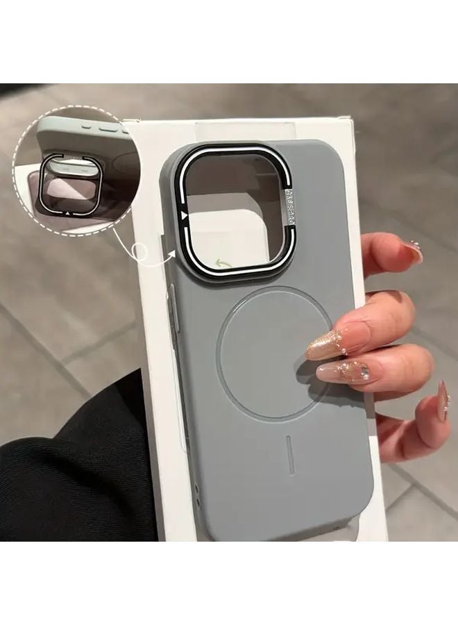 Light Grey Magnetic Wireless Charging Phone Case for iPhone 13 Pro Full Coverage Shockproof Bumper - Image 1