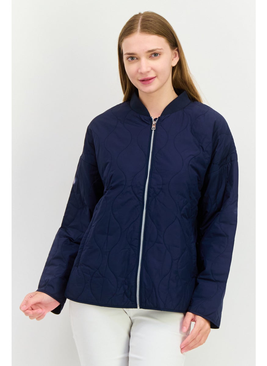 ESPRIT - Women Long Sleeve Quilted Jacket, Navy - Image 1
