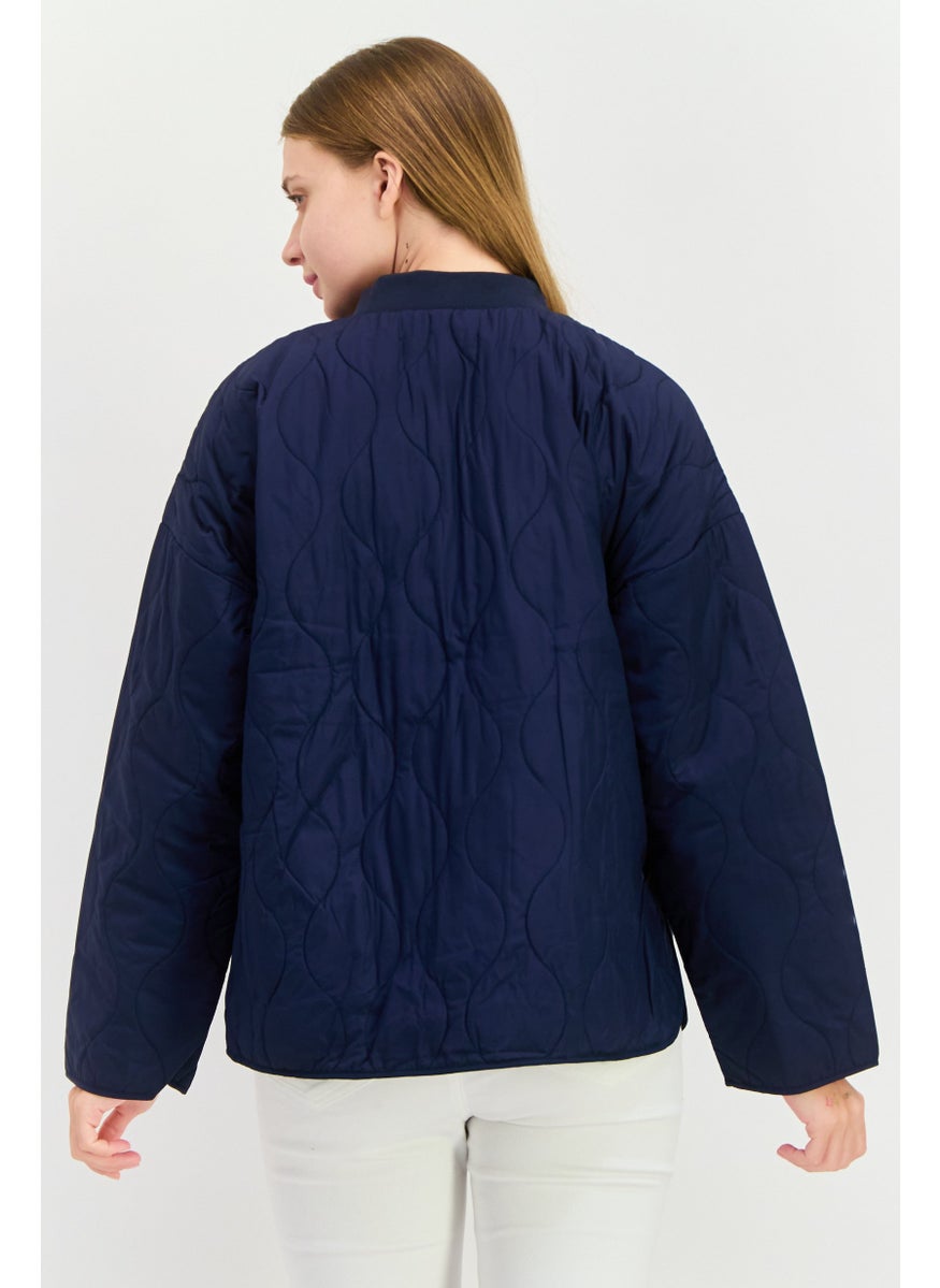 ESPRIT - Women Long Sleeve Quilted Jacket, Navy - Image 1