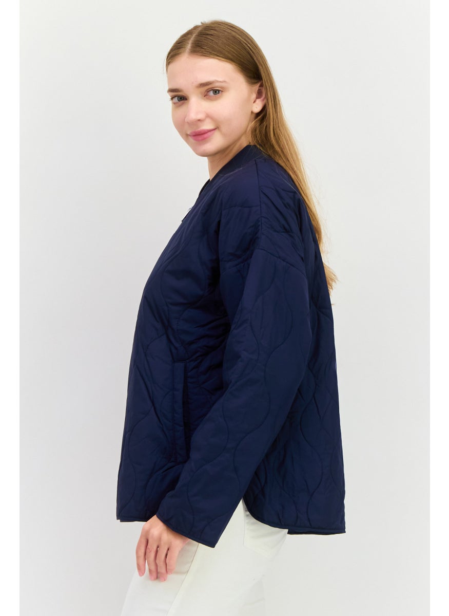 ESPRIT - Women Long Sleeve Quilted Jacket, Navy - Image 1