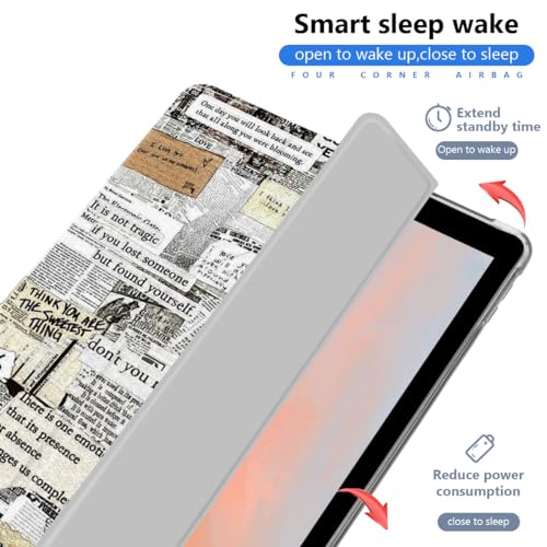 JOYLAND Art Aesthetic Newspaper Collage Pad Case for 10.2 Inch iPad 9th/7th/8th Generation with Pencil Holder, Foldable for iPad 2021/2020/2019 Trendy Retro Leather Protective Cover, Auto Wake/Sleep - Image 3