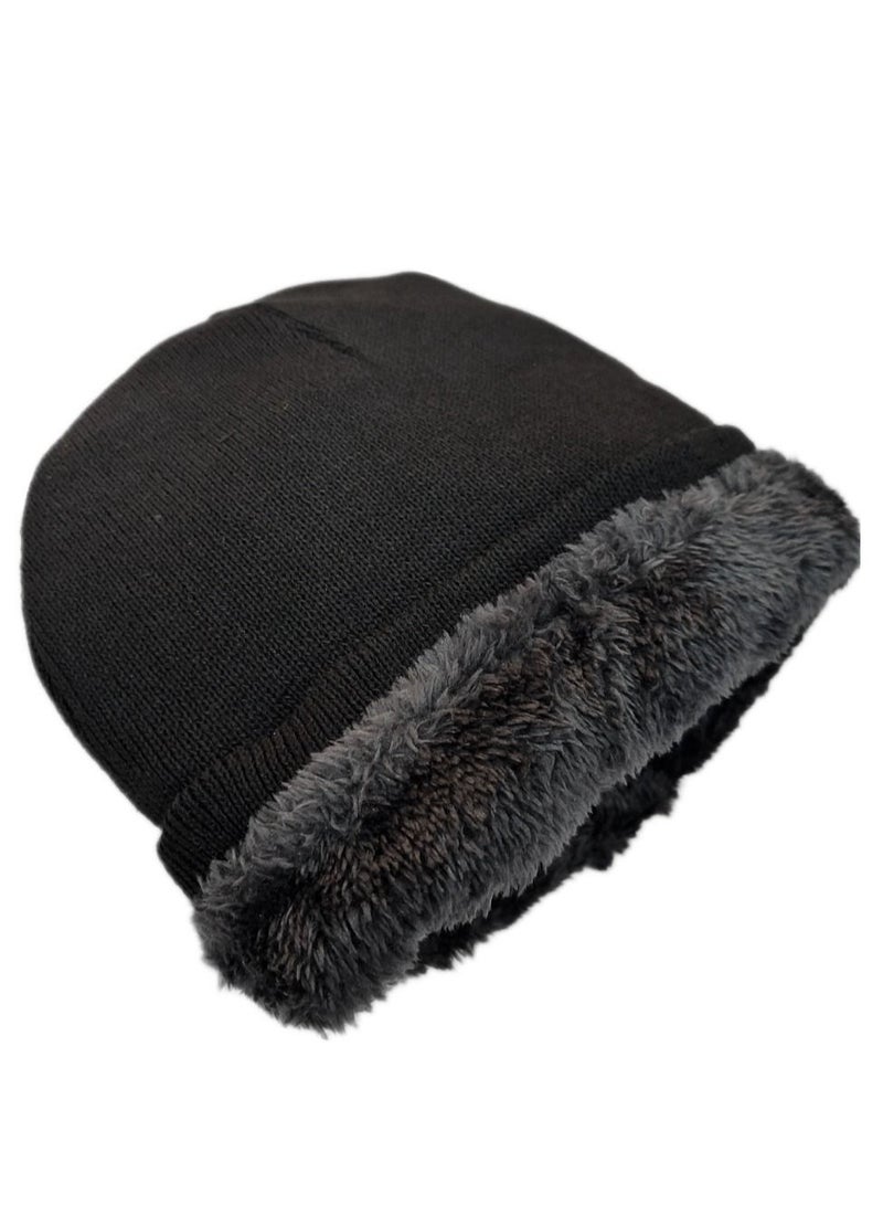 Winter wool Head unisex ice cap beanie baded with fur - Image 2