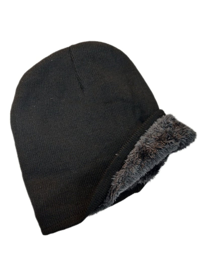 Winter wool Head unisex ice cap beanie baded with fur - Image 3