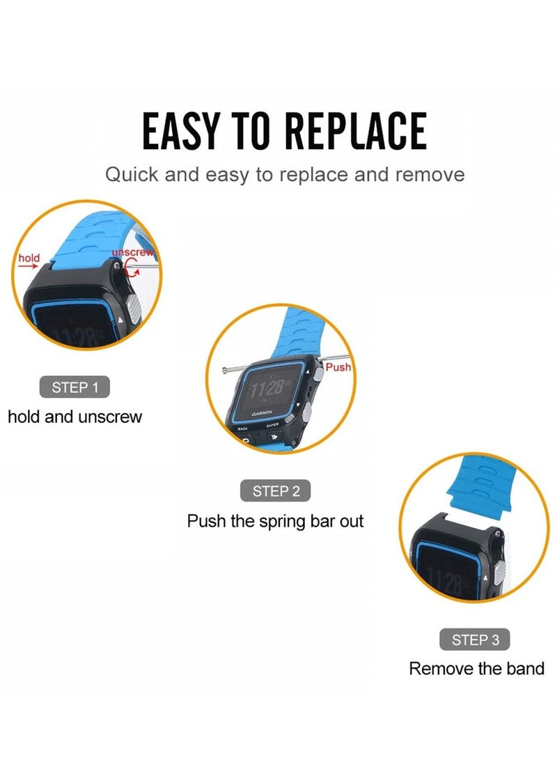 Soft Silicone Replacement Strap Band Women Men Compatible with Garmin Forerunner 920xt Watch (Black) - Image 4