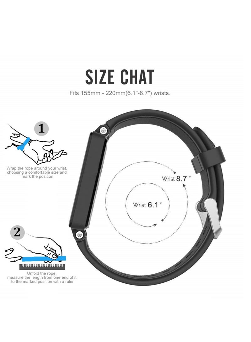 Soft Silicone Replacement Strap Band Women Men Compatible with Garmin Forerunner 920xt Watch (Black) - Image 2