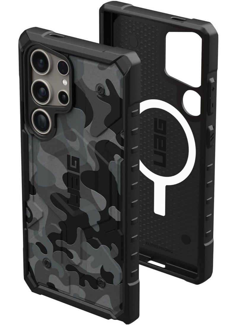Urban Armor Gear - UAG Pathfinder SE Pro MagSafe Samsung Galaxy S24 ULTRA Case Cover [18 Feet Drop Tested] - Black Midnight Camo - Image 1
