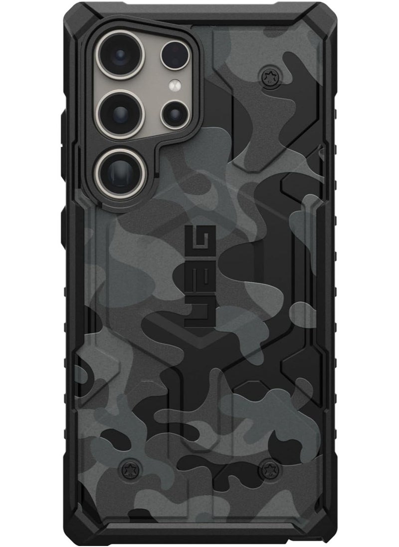 Urban Armor Gear - UAG Pathfinder SE Pro MagSafe Samsung Galaxy S24 ULTRA Case Cover [18 Feet Drop Tested] - Black Midnight Camo - Image 1