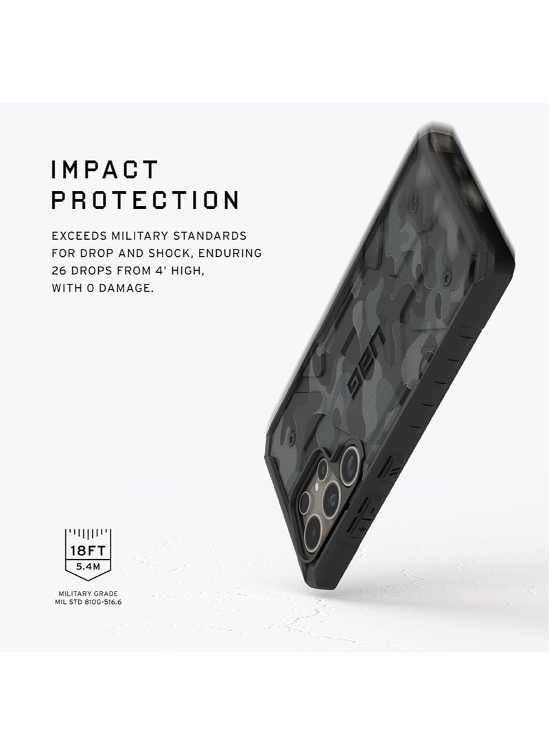Urban Armor Gear - UAG Pathfinder SE Pro MagSafe Samsung Galaxy S24 ULTRA Case Cover [18 Feet Drop Tested] - Black Midnight Camo - Image 1