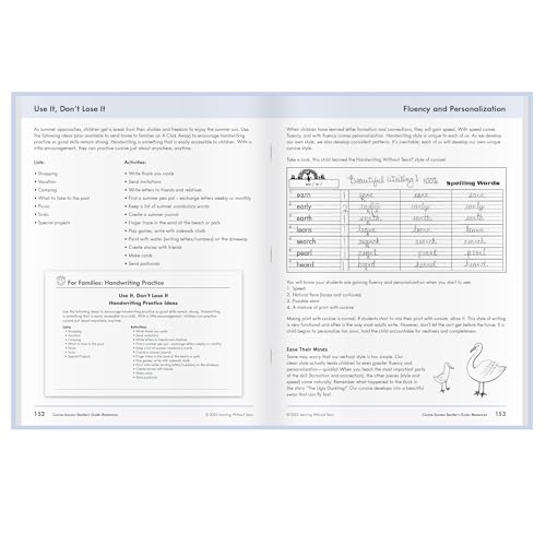 Learning Without Tears Cursive Success Teacher's Guide, Age 9+, 4th Grade+, Handwriting Practice, Writing Book, School & Home, Language Arts, Tutoring, Sensory - Image 5