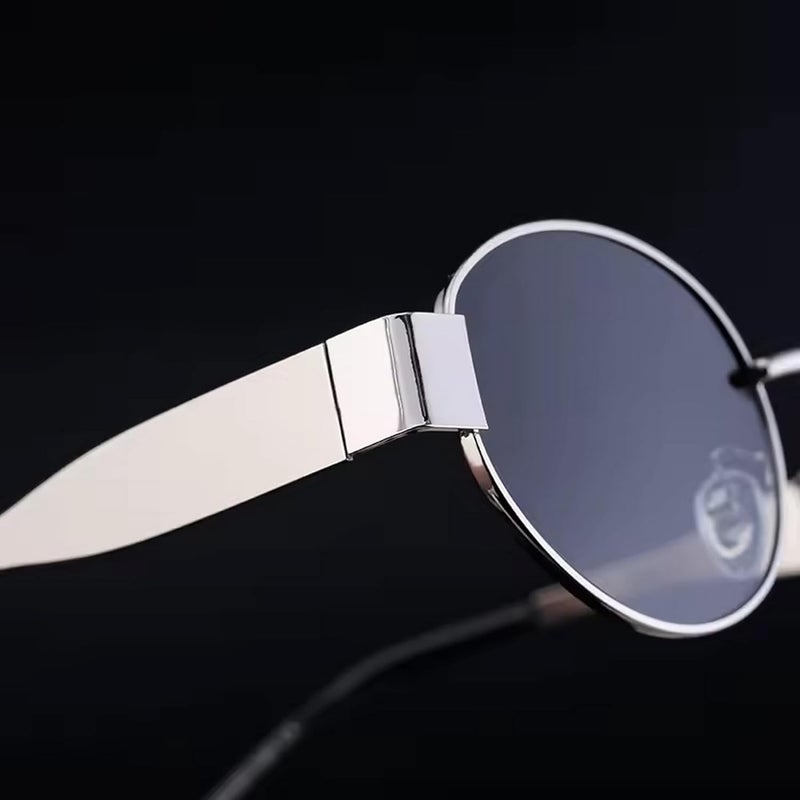 Dervin Fashionable Retro Oval Sunglasses for Women & Men | Trendy, Stylish & Classic 90s-Inspired Design | UV400 Protection & Durable Metal Frame - Image 4