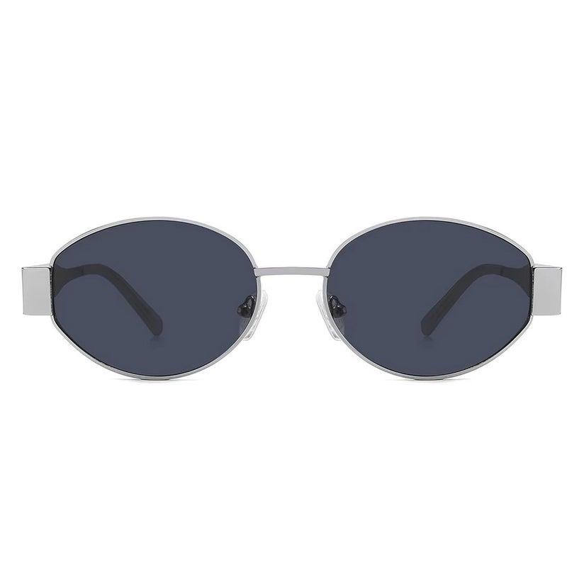 Dervin Fashionable Retro Oval Sunglasses for Women & Men | Trendy, Stylish & Classic 90s-Inspired Design | UV400 Protection & Durable Metal Frame - Image 2