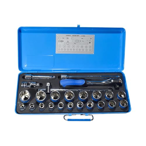 Taparia S15MXL 1/2 Inch Square Drive 24 Pc Socket Set,19-Piece Bihexagonal Sockets Plus 5-Piece Accessories | High Torque | Heavy Duty Automotive & Workshop Tool Kit - Image 1