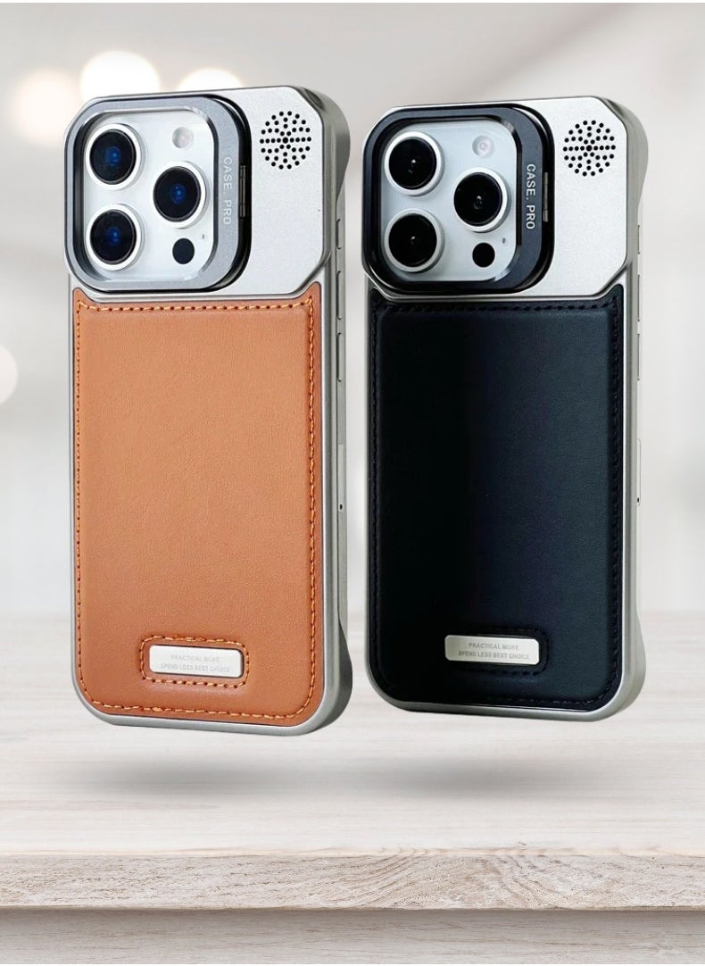 Edots - RMO Premium Leather Phone Case for iPhone 16 Pro Max – Patented Design, Shockproof, MagSafe Compatible, Full Protection & Hygienic Shield - Image 1
