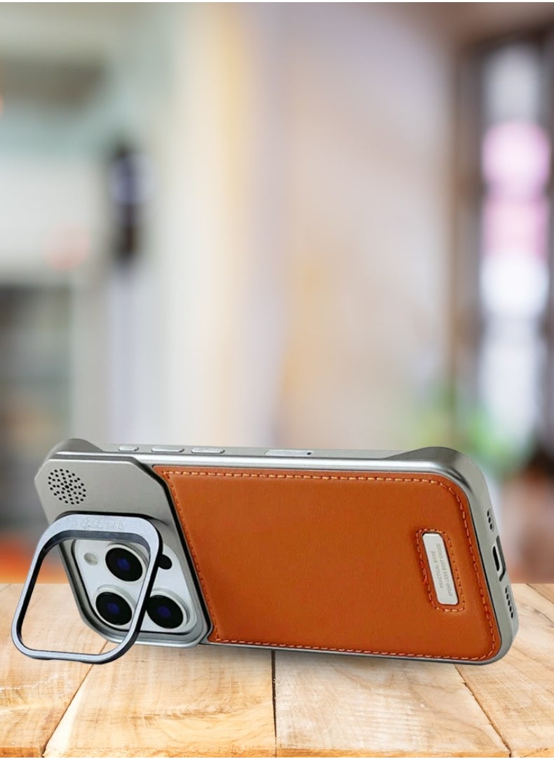 Edots - RMO Premium Leather Phone Case for iPhone 16 Pro Max – Patented Design, Shockproof, MagSafe Compatible, Full Protection & Hygienic Shield - Image 1