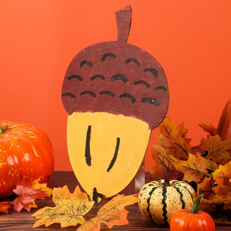 AWIZOM 12 Pcs Wooden Acorn Cutouts  Unfinished Wooden Acorn Shape Cutouts  Blank Wood Slices  Thanksgiving Signs  Ornaments for DIY Door Hanger Craft  Autumn Party Home Decorations 1181 x 827 Inch - Image 5