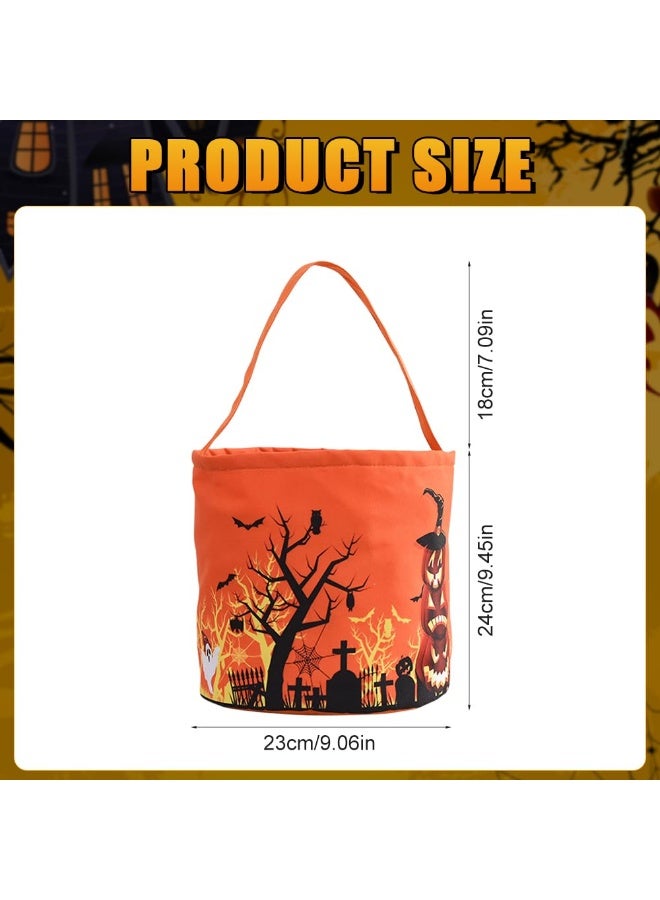 机翻 · 通用领域 حيلة هالوين أو علاج أكياس مع أضواء LED - التوهج في دلو اليقطين المظلم للأطفال ، السلال القابلة لإعادة الاستخدام لمزايا حفل هالوين وأكياس الحلوى الحلوى لعيد الميلاد 38 * 24 سم (برتقالي) - Image 2