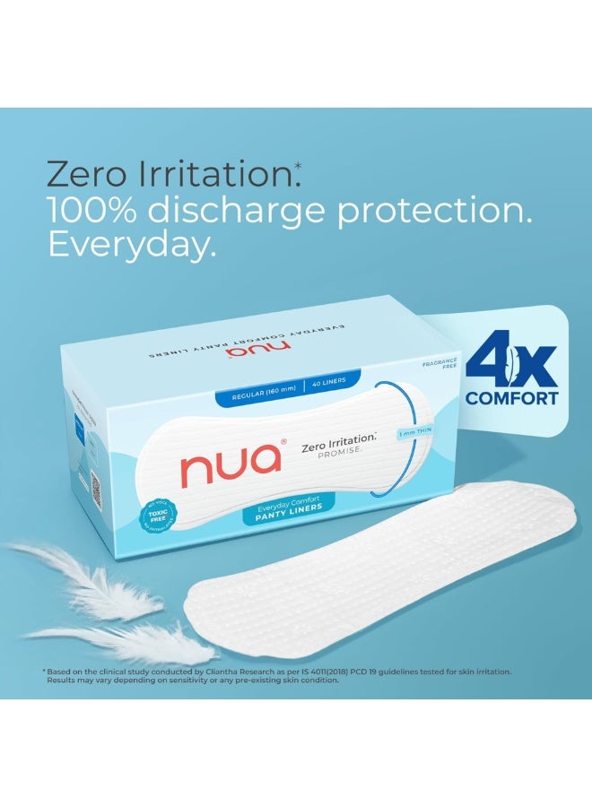 Nua Panty Liner for Women, Everyday Comfort, Soft & Breathable Pantyliners for Women – 160mm Long (40 Liners) - Image 3