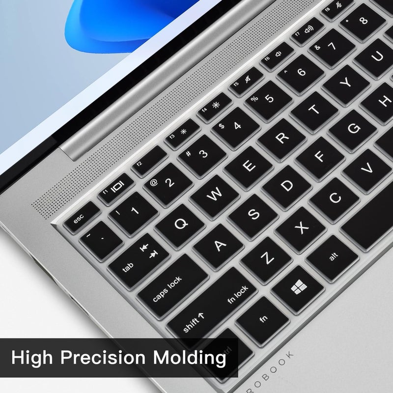 Oaky غطاء واقي للوحة المفاتيح متوافق مع HP Probook 14 بوصة 440 G8 G9 | HP Probook 445 G8 G9 | HP Probook 640 G7 G8 لابتوب 14 بوصة 2023-2021 - سيليكون أسود - Image 3