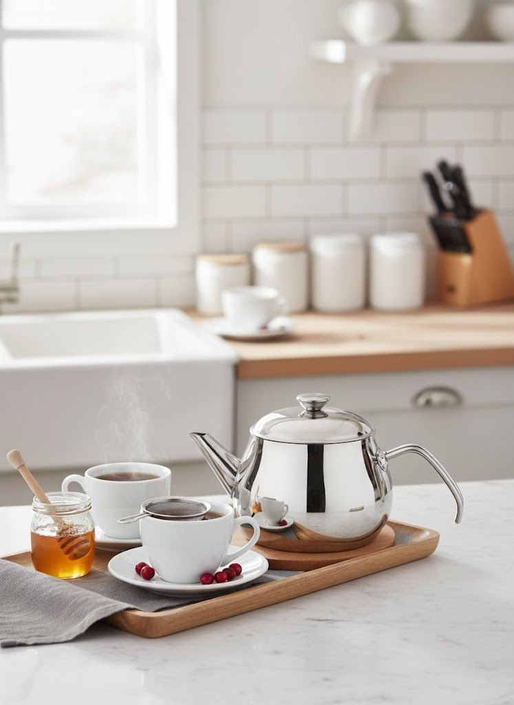 بونيرا إبريق شاي جوبيتر من الستانلس ستيل 18/10 فضي بسعة 2.0 لتر. - Image 1