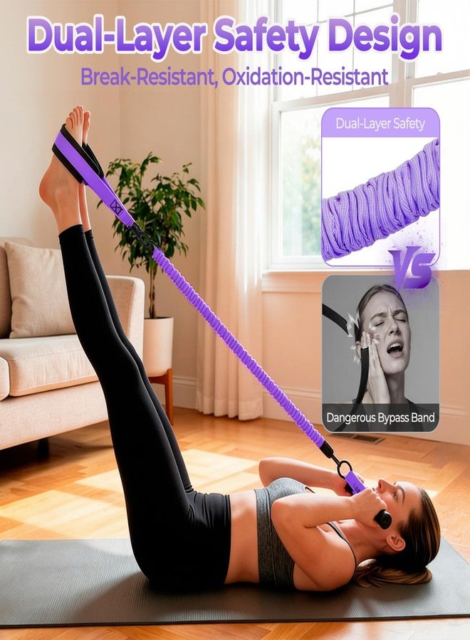 kullder Upgraded Multifunction Pedal Resistance Band with Handle, 3 Tube Adjustable Resistance Bands, Full Body Fitness Exercise Equipment for Abdomen, Waist, Arm, Core/ABS, Leg, Physical Therapy (Purple) - Image 5