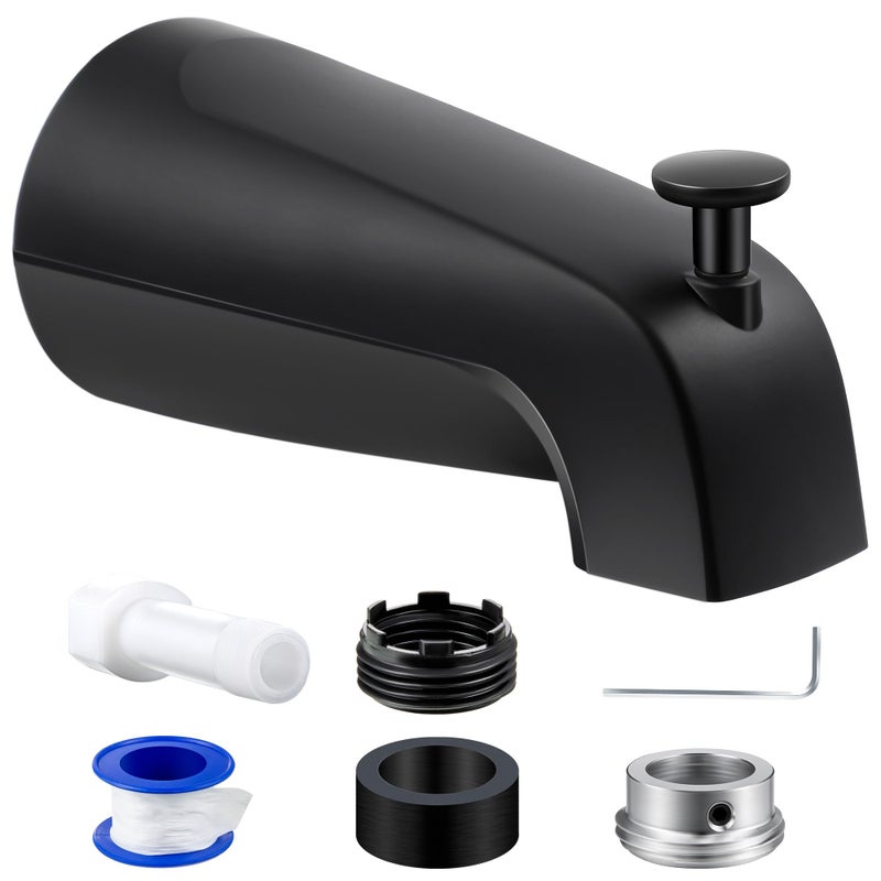 Dreyoo Tub Spout Universal Fits 12 Copper Pipe 12 IPS and 34 IPS Bathroom Bathtub Faucet with Adapters and Hex WrenchMatte BlackSimple - Image 2