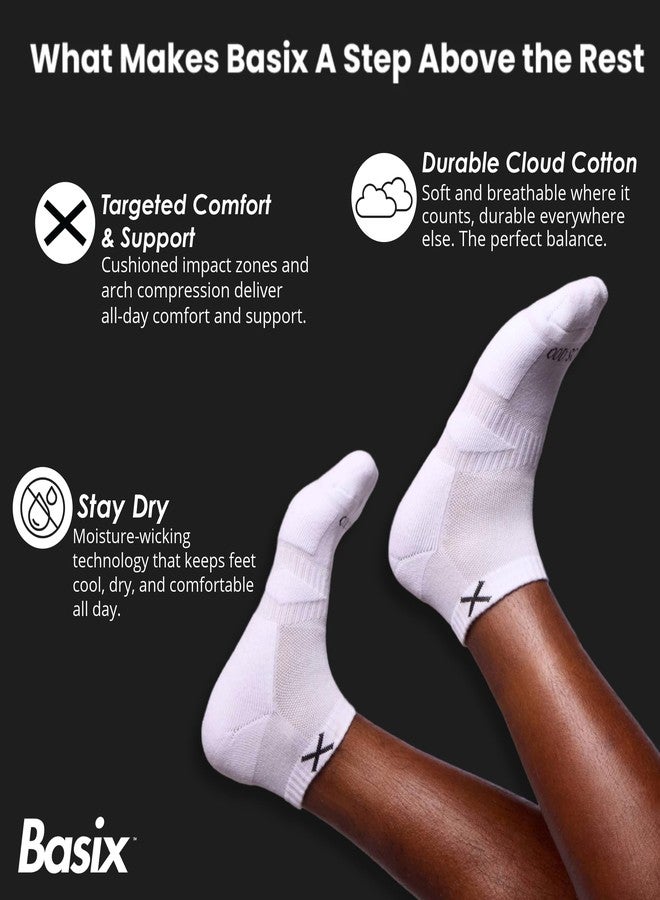 Odd Sox جوارب أود سوكس باسيكس النسائية - جوارب قصيرة - عبوة من 6 قطع بيضاء | جوارب قطنية مريحة وعالية الجودة للاستخدام اليومي - Image 3