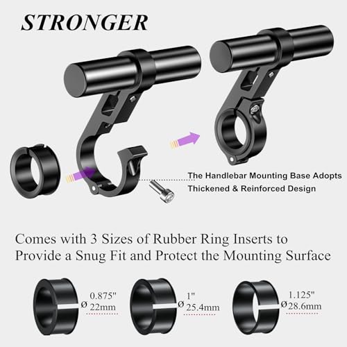 BRCOVAN Aluminum Alloy Handlebar Extender Extensions with 4'' Long Cross Bar, Fit Handlebars 0.875'' / 1'' / 1.125'' / 1.26'' in Diameter, for Bike Bicycle Motorcycle Scooter ATV - Image 4