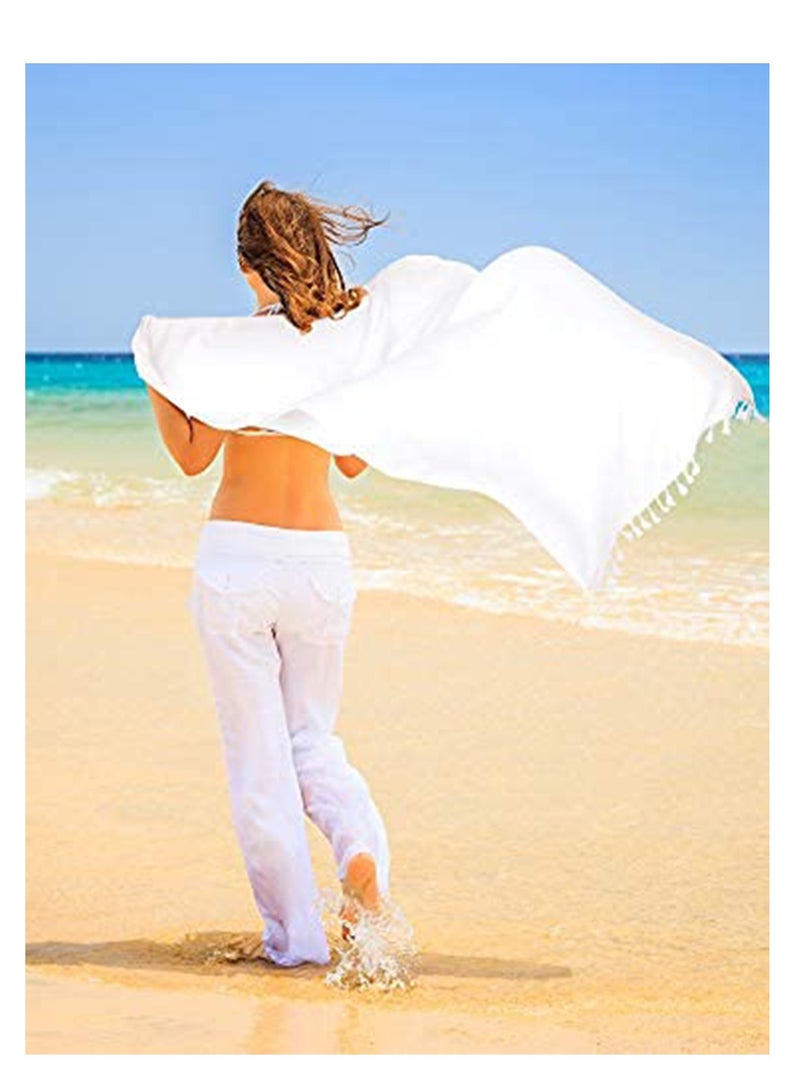 SYOSI Women Beach Batik Long Sarong Swimsuit, Multi-functional Cover up Wrap Pareo with Tassel for Women Girls, for Vacations, Pool Parties, Beach Costumes, Made of Soft Material (2 Pieces) - Image 5