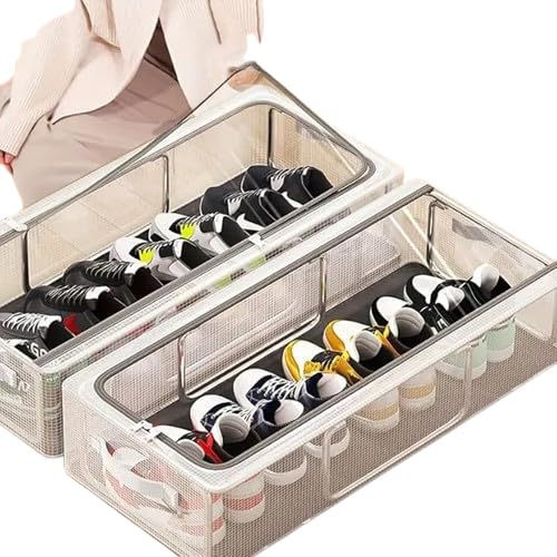 Scaroal Transparent Waterproof PVC Shoe Organizer with Lid Dustproof Underbed Storage Box 27L Under Bed Shoe Storage Bag 1PC - Image 2