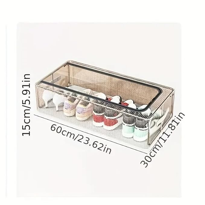 Scaroal Transparent Waterproof PVC Shoe Organizer with Lid Dustproof Underbed Storage Box 27L Under Bed Shoe Storage Bag 1PC - Image 5