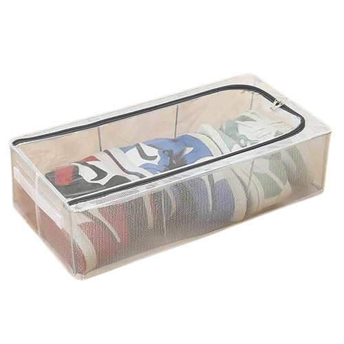 Scaroal Transparent Waterproof PVC Shoe Organizer with Lid Dustproof Underbed Storage Box 27L Under Bed Shoe Storage Bag 1PC - Image 1